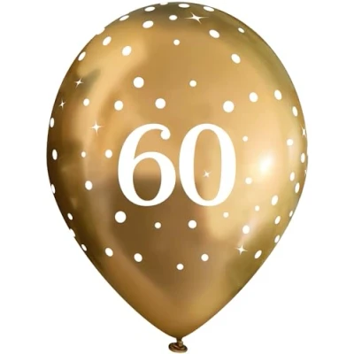 Image of 11&quot; Latex Balloons Sparkling Fizz Gold 60th x 6pcs