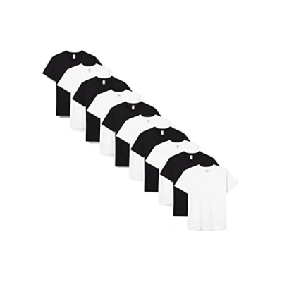 Image of Fruit of the Loom Men&#039;s Valueweight Short Sleeve T Shirt Pack 10, Black/White, Large