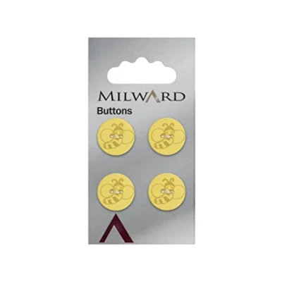 Image of Milward 15 mm 4 Piece Children Buttons, Mustard