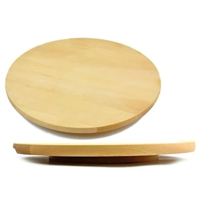 Image of Rotating Board Lazy Susan Round Circular Wooden Swivel Serving Pizza Cake 35 cm 14 inches
