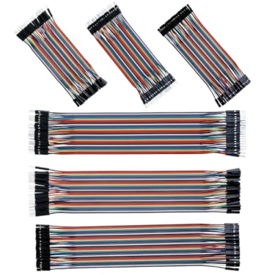 Image of 240pcs Multicolored Dupont Wire 40pin Male to Female,40pin Female Female, Breadboard Jumper Ribbon Cables Kit Compatible with Arduino Projects (3 * 10CM+3 20CM)