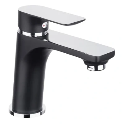 Image of Cornat NERSC1 Noir Single Lever Mixer Tap Black Edition Matt Brass Body Effortless Shaft Attachment with Drain Valve/Tap for Bathroom