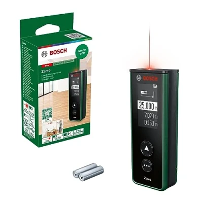 Image of Bosch Laser Measure Zamo 4th gen. (Easy &amp; Precise Measurement up to 25m, Rechargeable Batteries via USB C®, with Attachment Function, in Cardboard Box)
