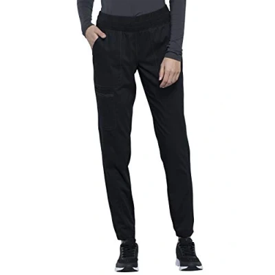 Image of CHEROKEE Women Woman Scrub Trouser Revolution Medical Clothing Jogger Style with Pockets WWE011 Black S