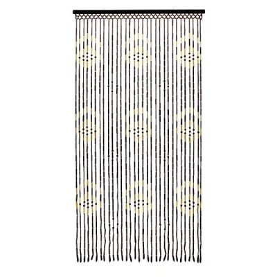 Image of JVL 11 087D Provence Hanging Wooden Beaded Door Arrows Curtain Screen, Multi Colour, 90 x 180 cm