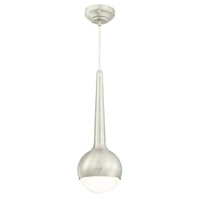 Image of 63297 One Light LED Indoor Pendant, Brushed Nickel Finish with Frosted Opal Glass