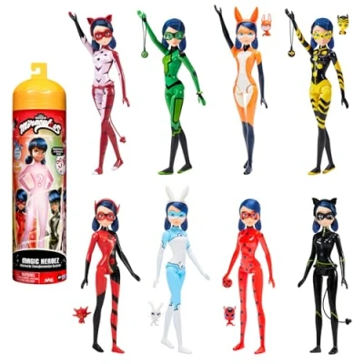 Image of Miraculous Ladybug Magic Heroez Marinette Transforms Into Surprise Costumes With This Colour Reveal Doll Each Doll&#039;s Look Remains a Mystery Until Revealed, White, 26 x 6 3.5 cm; 220 Grams