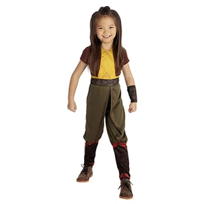 Image of Rubies 301064 M Disfraz de Classic Infantil Disney Raya and The Last Dragon Infant Kids Costumes, Striped, Yellow Green,