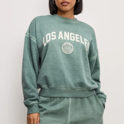 Image of Good American Los Angeles Cotton Blend Fleece Sweatshirt S