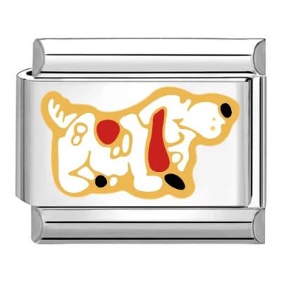 Image of Quiges 9mm Italian Style Charm Link Module Stainless Steel sausage dog for Bracelets