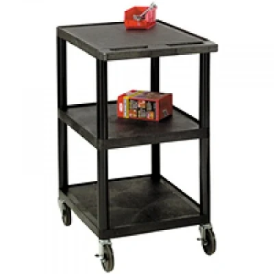 Image of GPC GI341L 3 Shelf Service Trolley, Black