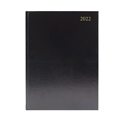 Image of Condiary A4 2022 Week To View Yearly Diary Black Pack of 1