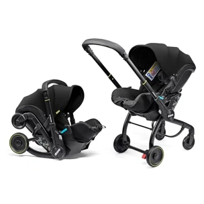 Image of Doona X Baby Car Seat &amp; Travel Stroller Nitro Black Convertible 0+ and Pram with 3 Recline Positions Ergonomic Pushchair System ISOFIX Base Sold Separately
