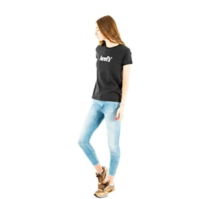 Image of Levi&#039;s THE Perfect TEE Print Tshirt, Women&#039;s, Size: XS, Caviar