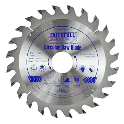 Image of Faithfull FAIZ16024 TCT Circular Saw Blade 160 mm x 30 Bore 24 Teeth