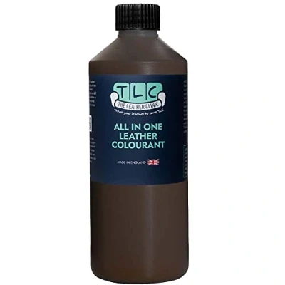 Image of The Leather Clinic All in One Colourant Self Seal Dye Repair Paint Recolour Furniture, Sofas, Car Seats (Chocolate Brown, 250ml)