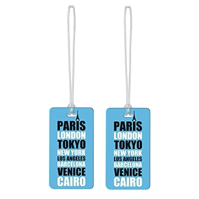 Image of PetrolScooter Distributed Go Travel Fun Tag Me Luggage Tags Blue 2 Pack Suitcase Case Bag Identification