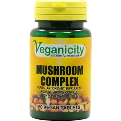 Image of Veganicity Mushroom Complex : Immune System Support 60 Tablets, in a Planet Friendly 99% Recycled Pot