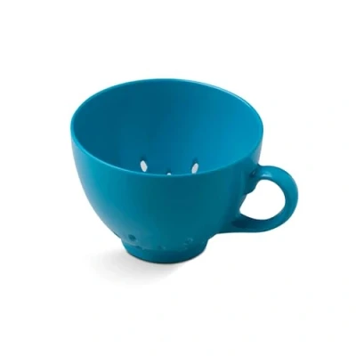 Image of Zeal Berry Colander Cup, Small Hand held Cup Shape Melamine Strainer/Sieve, for Washing &amp; Draining Fruits, and Berries (10cm) Aqua Blue