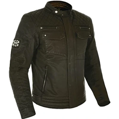Image of Oxford Unisex&#039;s Hardy Dry2Dry Wax Cotton Motorcycle Jacket, Olive, m