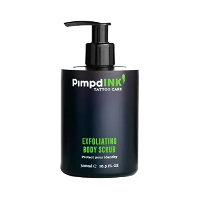 Image of PimpdINK Exfoliating Body Scrub to renew and revitalise your Tattoo&#039;s colours (300ml pump bottle)