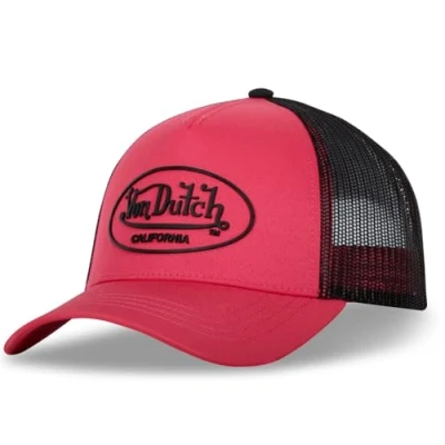 Image of Von Dutch Men&#039;s &amp; Women&#039;s Adjustable Cap, Neon Trucker Pink, One Size