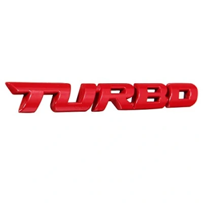 Image of C FUNN Turbo 3D Metal Car Decals Lettering Badge Sticker for Auto Body Rear Tailgate Red