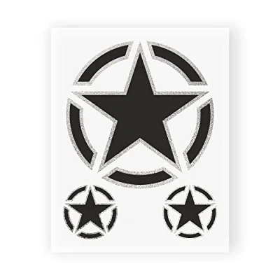 Image of Supershaped Die Cut Sticker Military Star, Tab, 10 x 12 cm