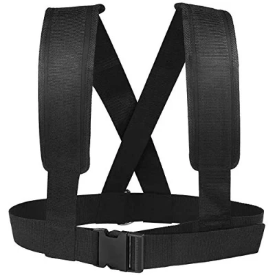 Image of POFET Black Sled Harness Resistance Training Tire Pull Strap Speed Exerciser