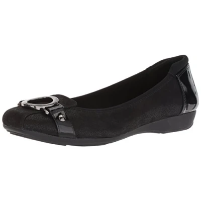 Image of Anne Klein Women&#039;s Umeko Ballet Flat, Black/Multi Fabric, 5.5 M US