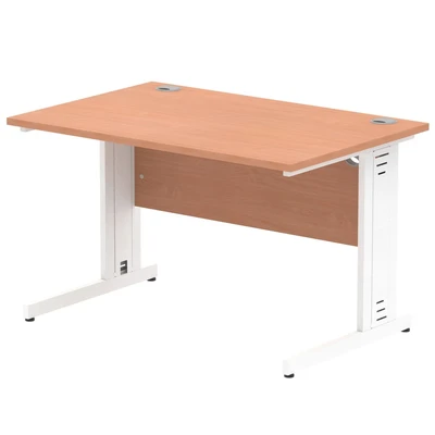 Image of Impulse 1200/800 Rectangle White Cable Managed Leg Desk MI001754