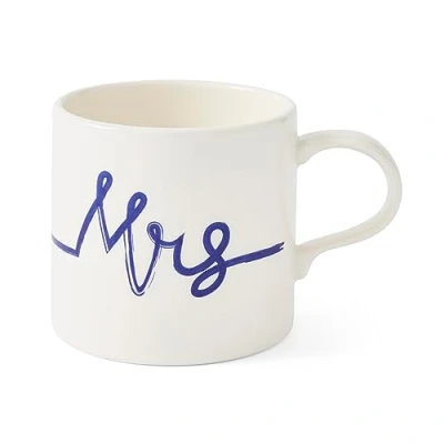 Image of Portmeirion Mug Meirion Blue &amp; White Mrs Single