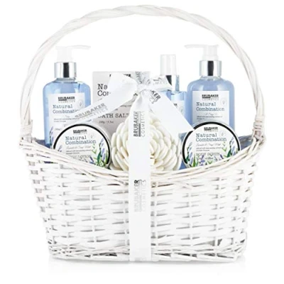 Image of BRUBAKER Cosmetics Beauty Set Lavender &amp; Sage Mint Extracts Gift in Handle Basket