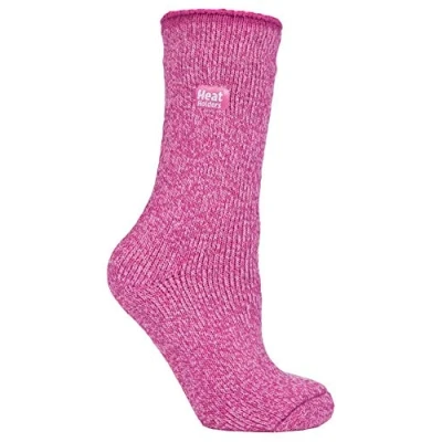 Image of HEAT HOLDERS Ladies Thick Reinforced 2.9 TOG Winter Warm Outdoor Merino Wool Thermal Socks (4 8 uk, Pink (Merino))