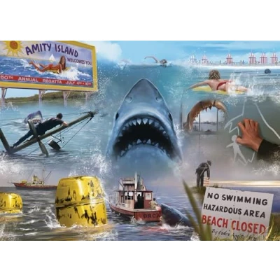 Image of Ravensburger Universal Vault Collection Jaws Merchandise 1000 Piece Jigsaw Puzzles for Adults and Kids Age 12 Years Up