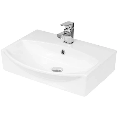 Image of Hudson Reed NBV164 Modern Bathroom Wall Hung Rectangular Vessel Sink, 150mm x 500mm, White