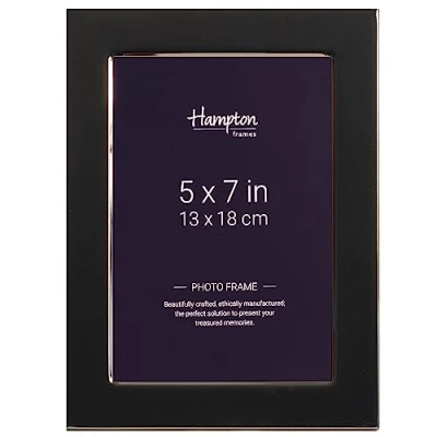 Image of Hampton Frames WOBURN 5x7 (13x18cm) Black Nickel Photo Frame Glass WOB57BNK