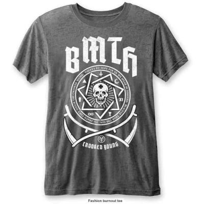Image of Bring Me The Horizon Crooked Young Official Tee T Shirt Mens Unisex (Large) Grey