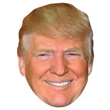 Image of FoxyPrinting Donald Trump Celebrity Cardboard Party Face Mask Fancy Dress