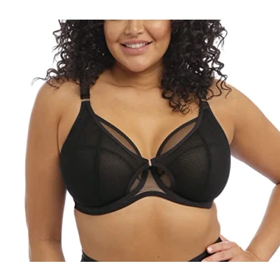 Image of Elomi Kintai Underwired Plunge Bra (42FF, Black)