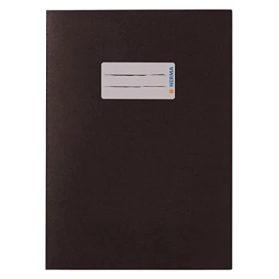 Image of HERMA 7089 Paper Notebook Covers DIN A5 with Labelling Field Made of Strong Recycled Waste and Rich Colours Set 10 Exercise Book Protectors for School Books Brown