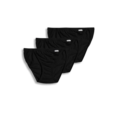 Image of Jockey Women&#039;s Underwear Elance String Bikini 3 Pack, Black, 7