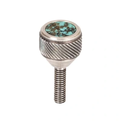 Image of saxophone Neck Screws Heavy 135 by KGU Music for alto, tenor, soprano, baritone sax Selmer,Yanagisawa,Jupiter,Couesnon (998 Silver Brushed, Turquoise)