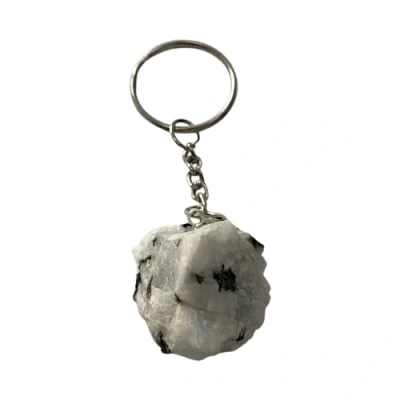 Image of VIE Rough Cut Keychain, 9x3x3cm, Rainbow Moonstone