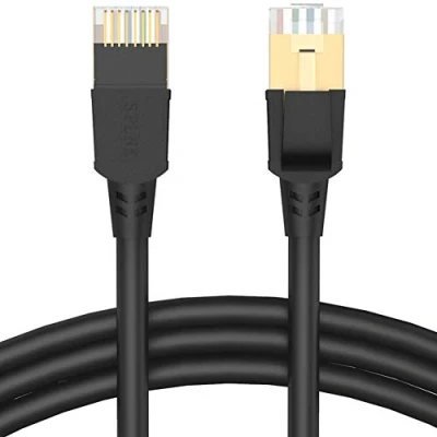 Image of ManKn CAT8 Ethernet Cable 40Gbps 2000Mhz Gigabit SFTP Lan Network Internet Cables RJ45 High Speed Patch Cord with Gold Plated Connector for Switch, Router, Modem, Panel, PC