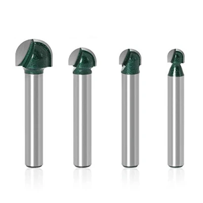 Image of Mesee 4 Pieces 1/4 Inch Shank Round Nose Router Bit Set, Industrial Grade Core Box Groove Bits Cutter Woodworking Milling Cutting Tool Diameter 1/4&quot; 5/16&quot; 3/8&quot; 1/2&quot;