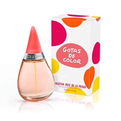 Image of Agatha Ruiz de la Prada Perfume Gotas Color, Eau Toilette for Women Long Lasting Playful, Modern and Young Fragance Fruity Floral Notes Ideal Day Wear 50 ml