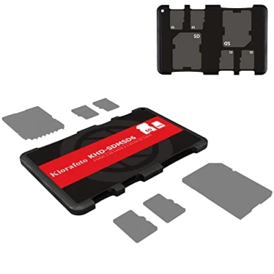 Image of Kiorafoto Credit Card Size Memory Holder Storage Case for 2 SD Cards + 4 TF Cards, SDHC SDXC and