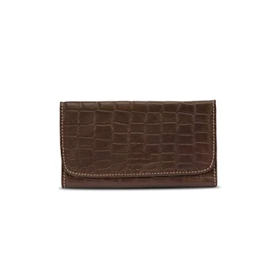 Image of Genuine Croc Leather Premium Quality Tobacco Pouch (Brown)