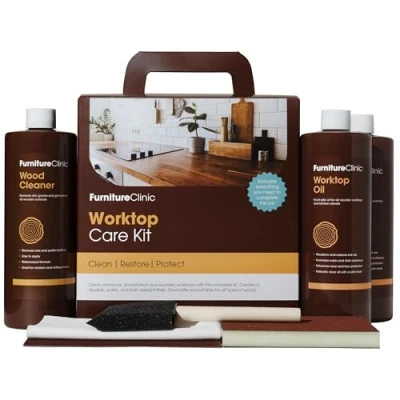 Image of Furniture Clinic Worktop Maintenance Kit Wood to Clean, Restore and Maintain Kitchen Worktops other